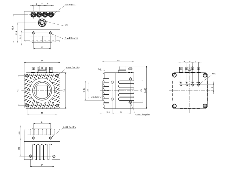 STC-LCS246CCXP124-T Dimensions Drawings