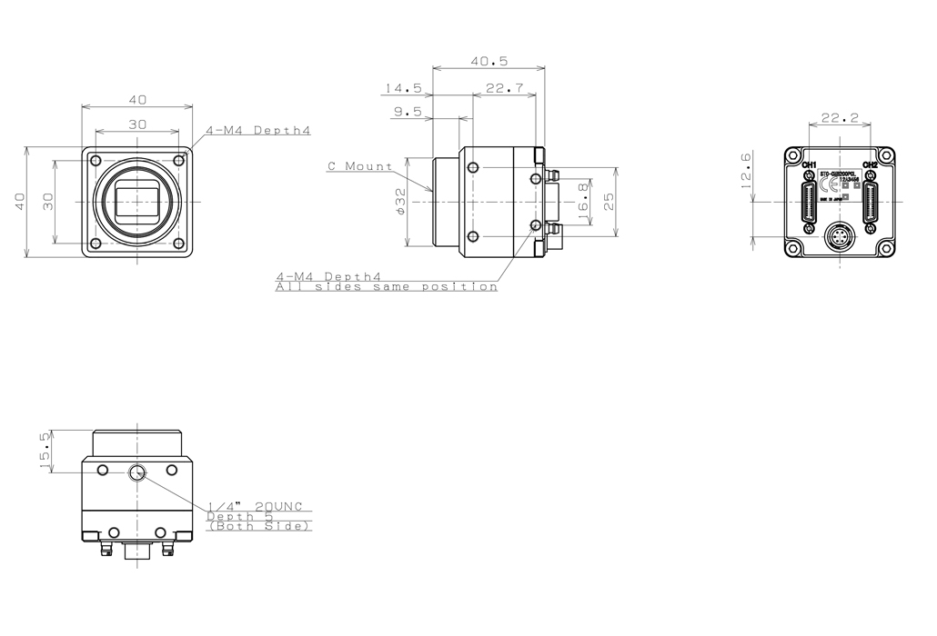 STC-CMB200PCL-NIR Dimensions Drawings