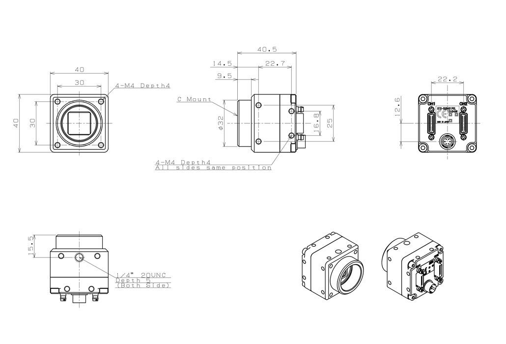 STC-CMB401PCL-NIR Dimensions Drawings