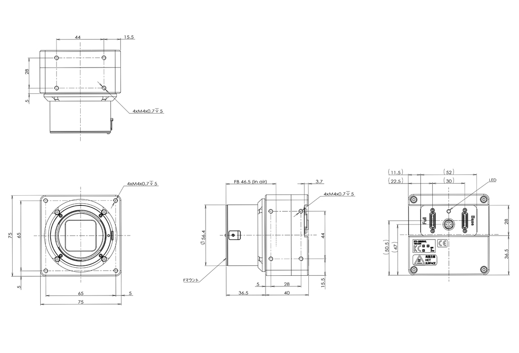 STC-OSC250CL-F Dimensions Drawings