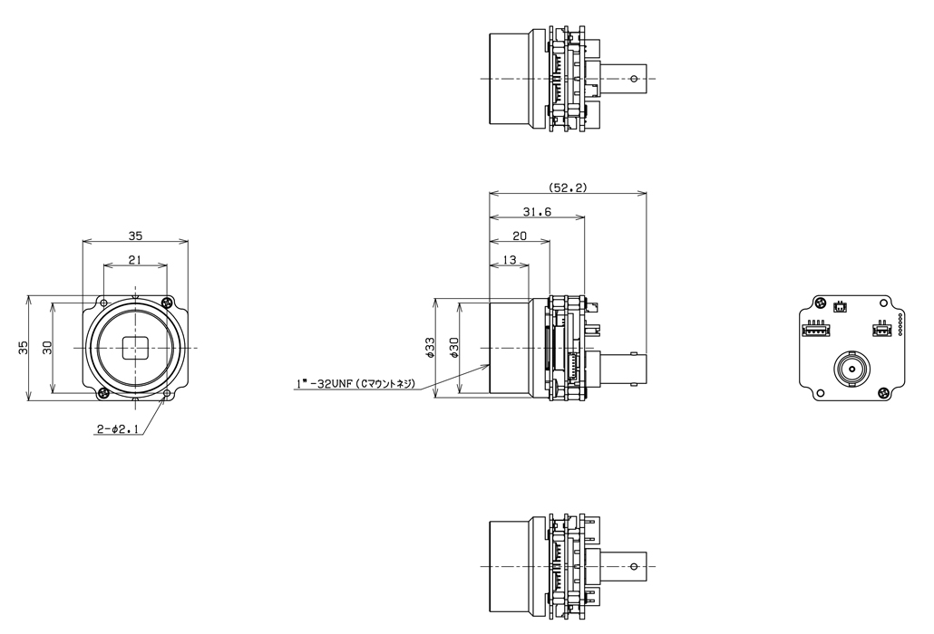 STC-HD93SDI-B Dimensions Drawings