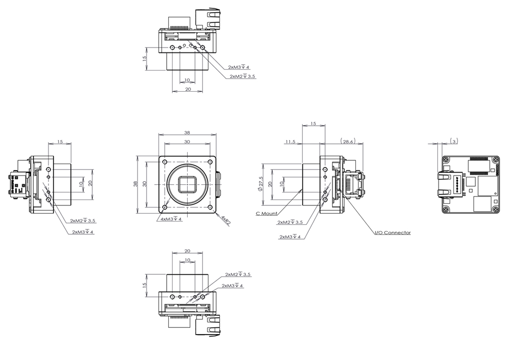 STC-BBS43GE-BC Dimensions Drawings