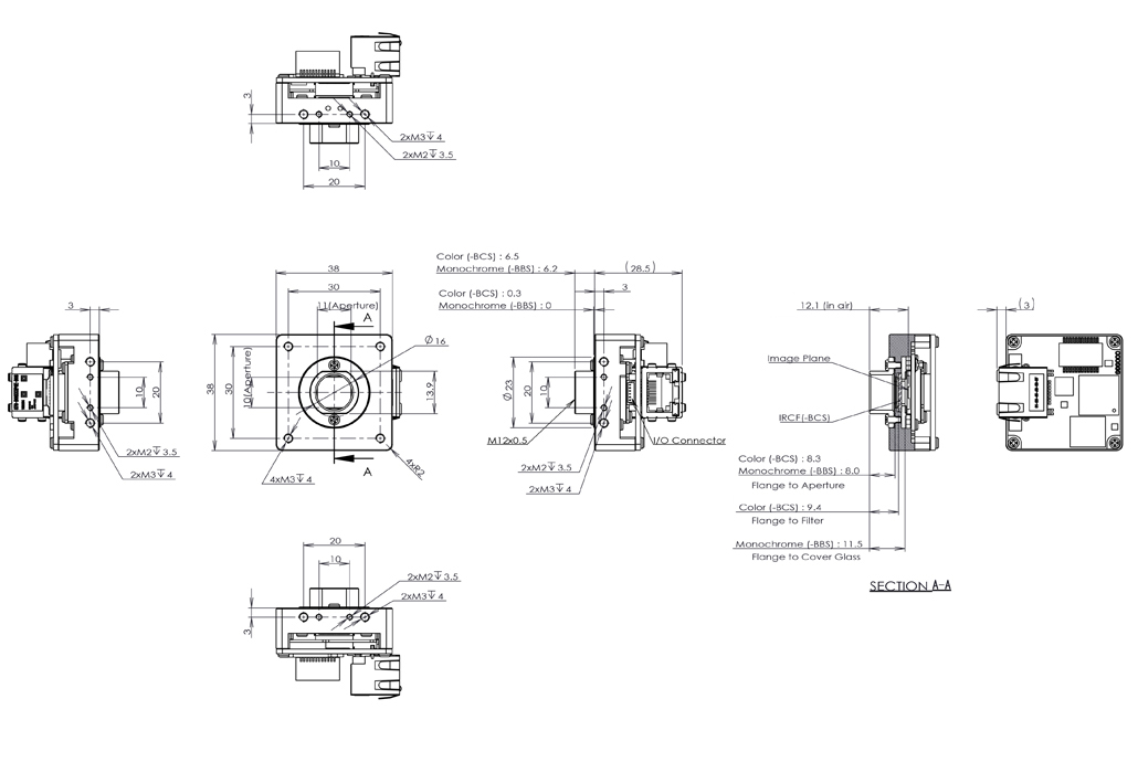 STC-BBS43GE-BL Dimensions Drawings