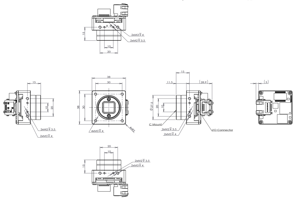 STC-BCS163GE-BC Dimensions Drawings