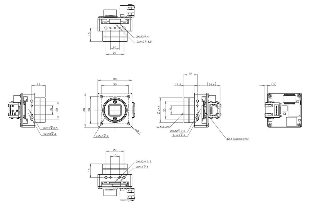 STC-BCS213GE-BC Dimensions Drawings