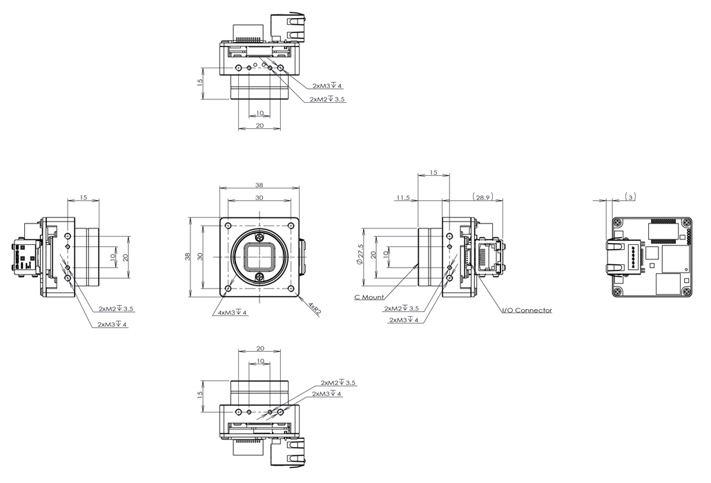 STC-BCS43GE-BC Dimensions Drawings