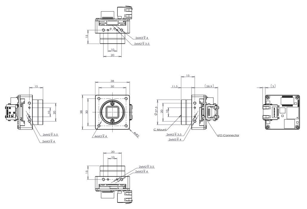 STC-BCS500GE-BC Dimensions Drawings