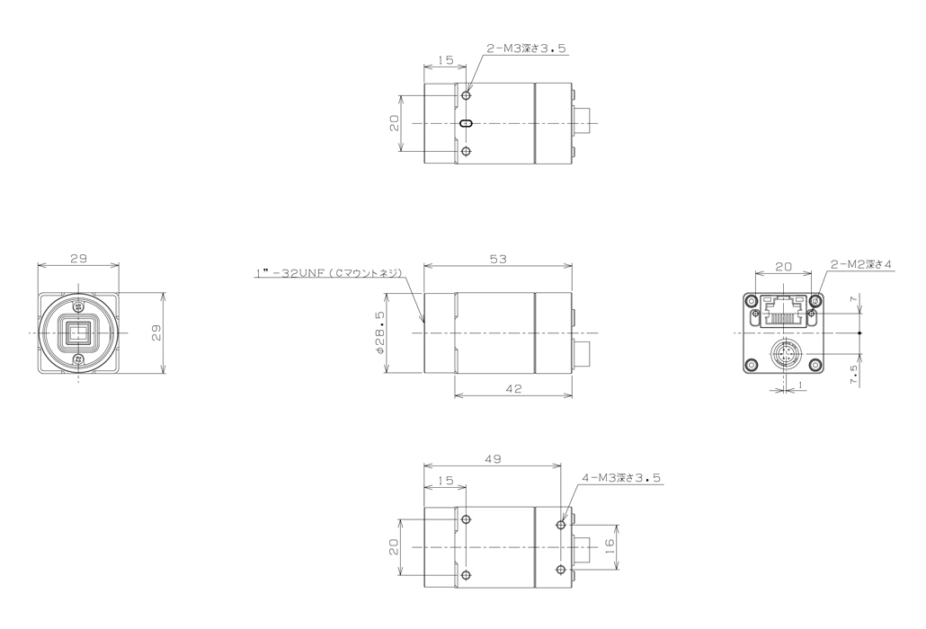 STC-MBA503POE-HS Dimensions Drawings