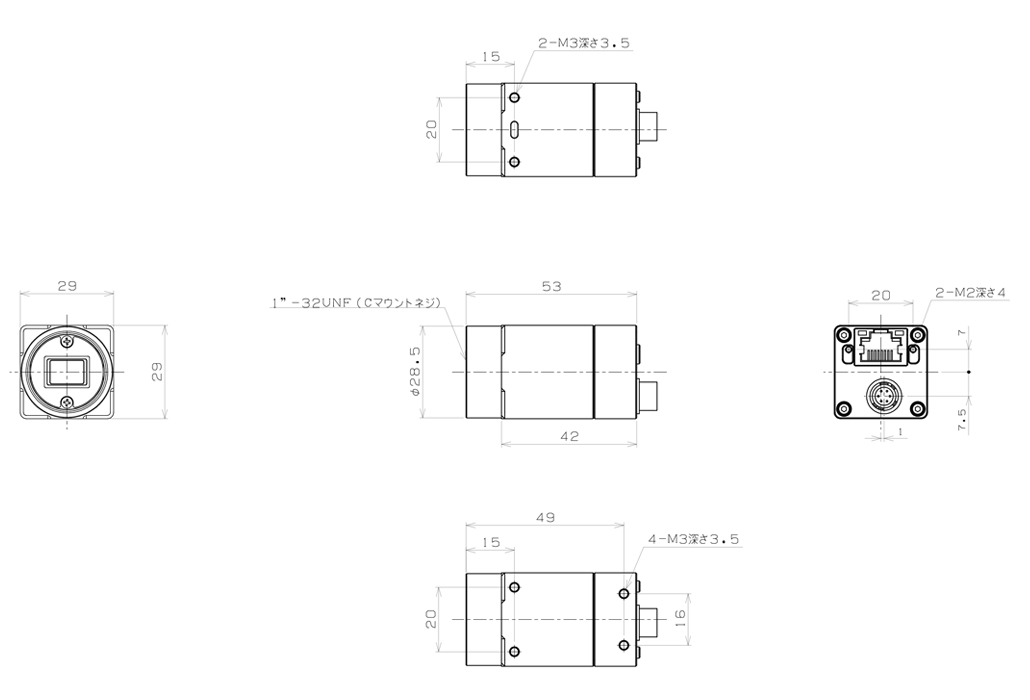 STC-MBE132POE Dimensions Drawings