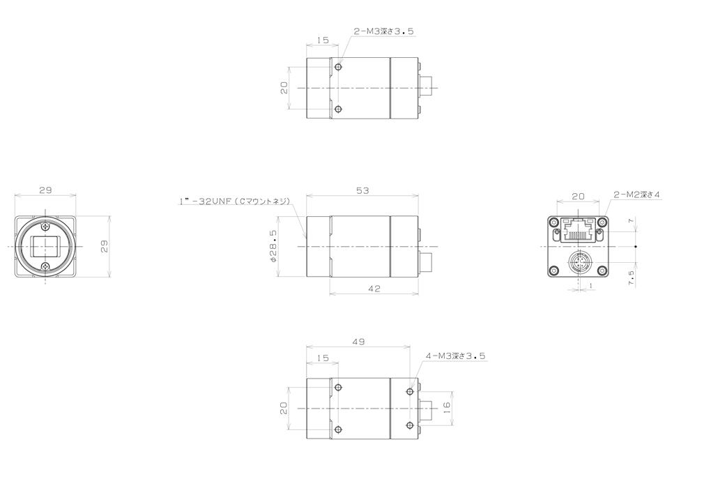 STC-MBS163POE Dimensions Drawings