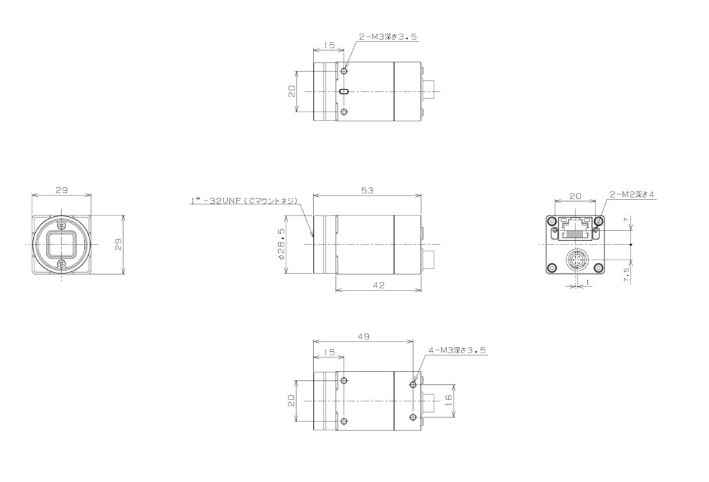 STC-MCA503POE-HS Dimensions Drawings