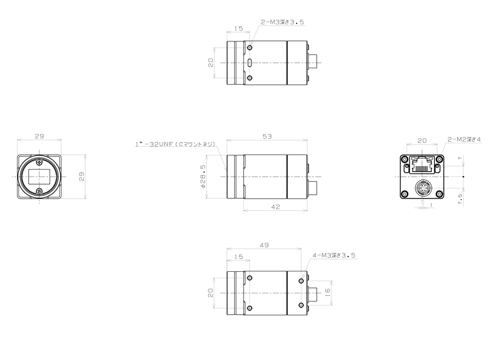 STC-MCE132POE Dimensions Drawings