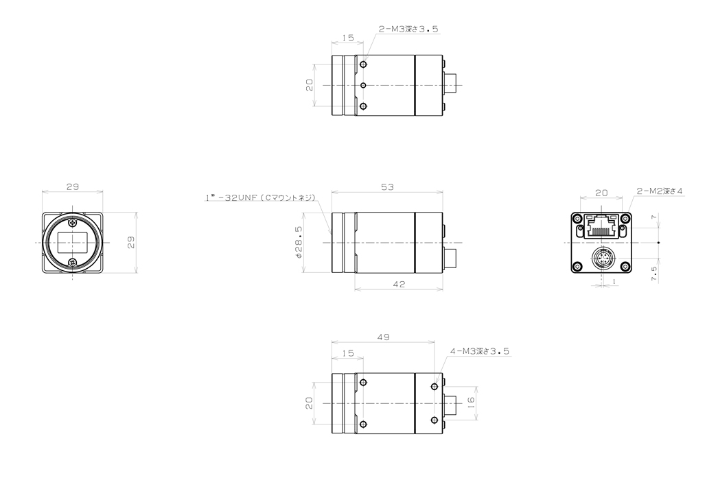 STC-MCS1242POE Dimensions Drawings