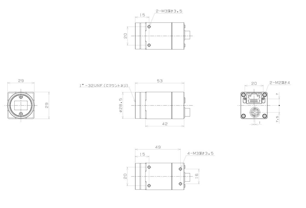 STC-MCS163POE Dimensions Drawings