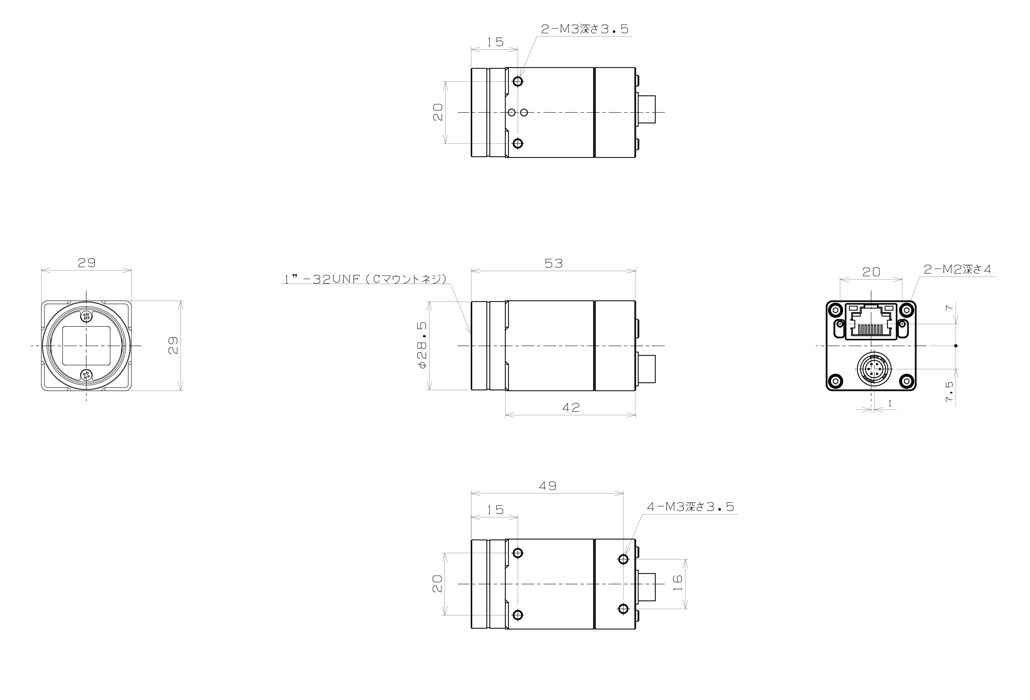 STC-MCS2041POE Dimensions Drawings