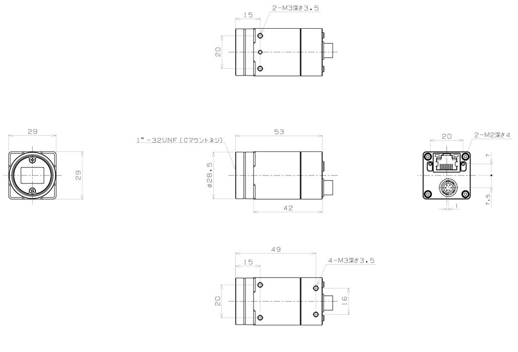 STC-MCS231POE Dimensions Drawings