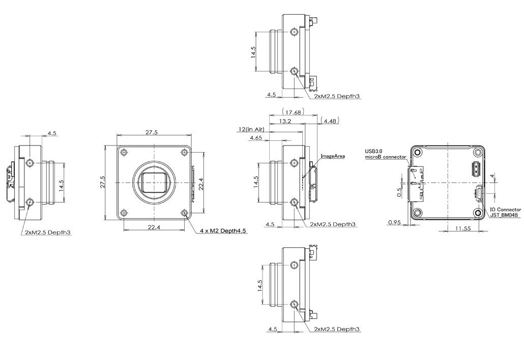 STC-BBS163U3V-BL Dimensions Drawings