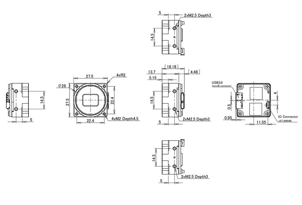 STC-BBS642U3V-BCS Dimensions Drawings