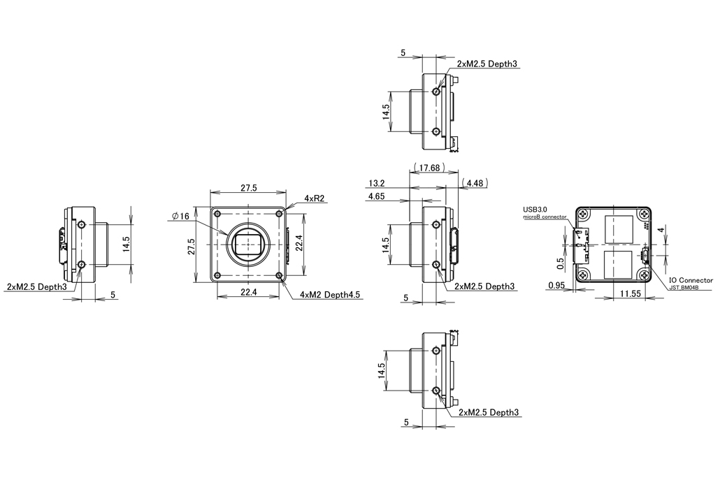 STC-BBS642U3V-BL Dimensions Drawings