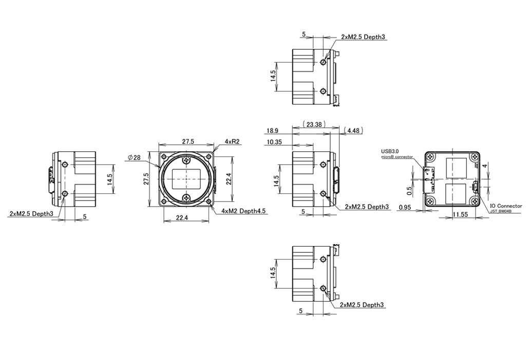 STC-BCS1242U3V-BC Dimensions Drawings