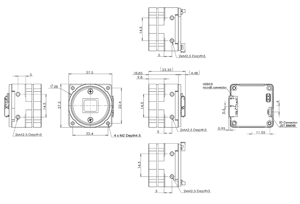 STC-BCS163U3V-BC Dimensions Drawings