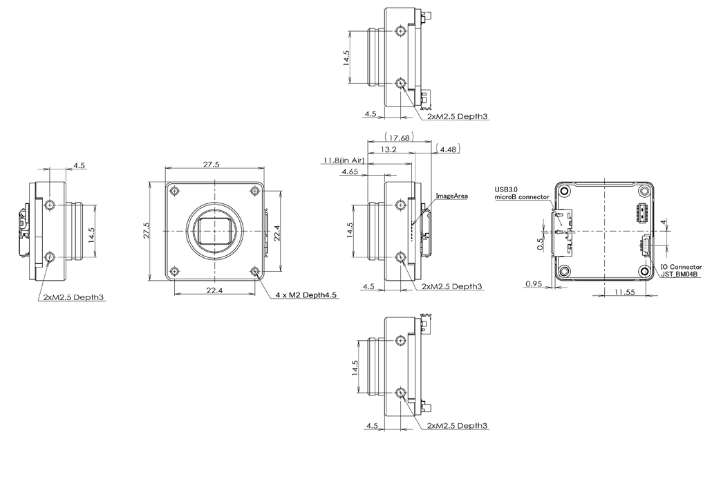 STC-BCS163U3V-BL Dimensions Drawings