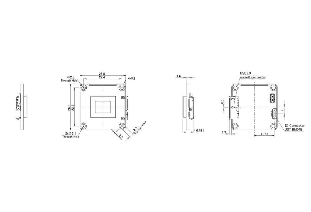 STC-BCS502U3V Dimensions Drawings