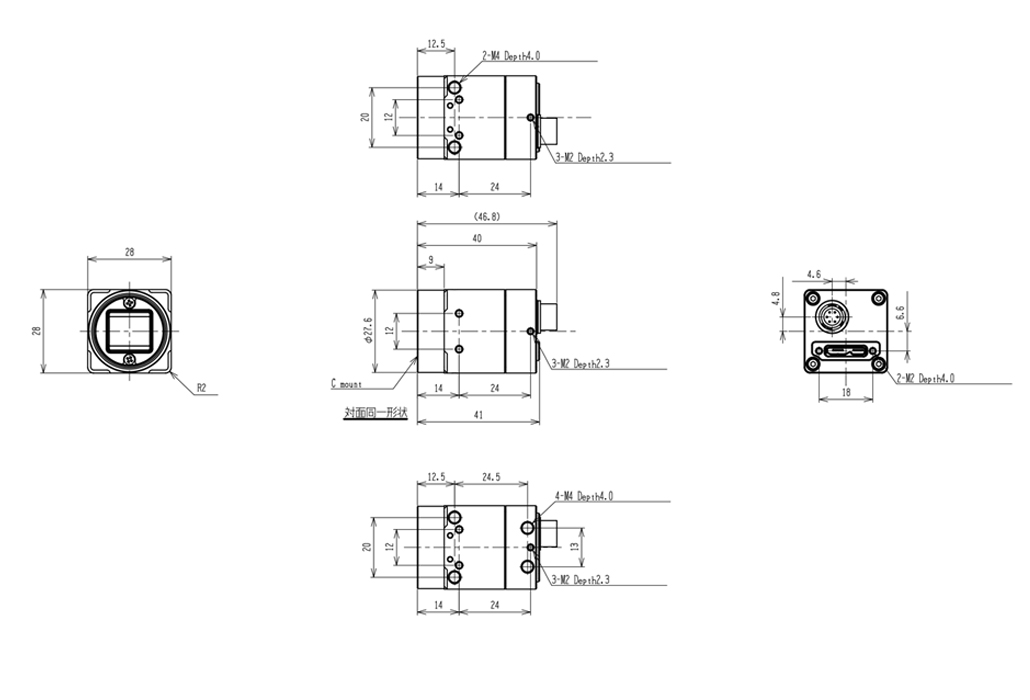 STC-MBCM401U3V-NIR Dimensions Drawings