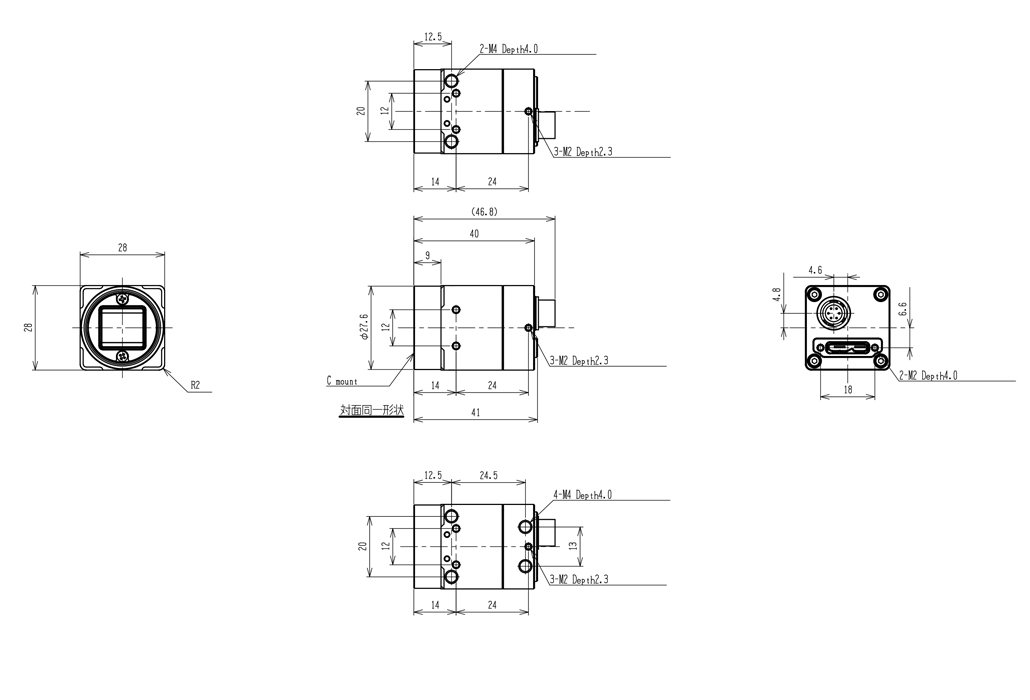 STC-MBCM401U3V Dimensions Drawings