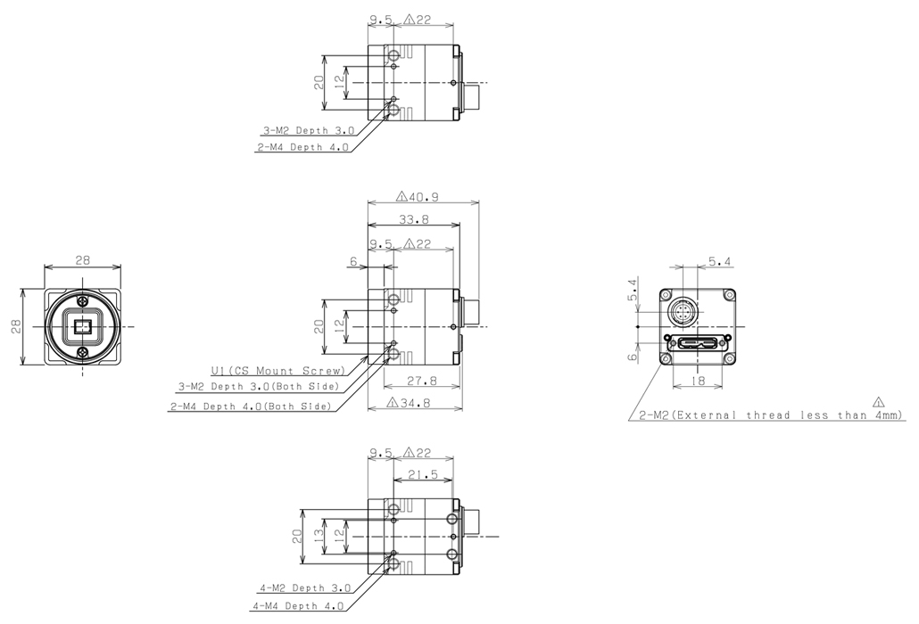 STC-MBE132U3V Dimensions Drawings