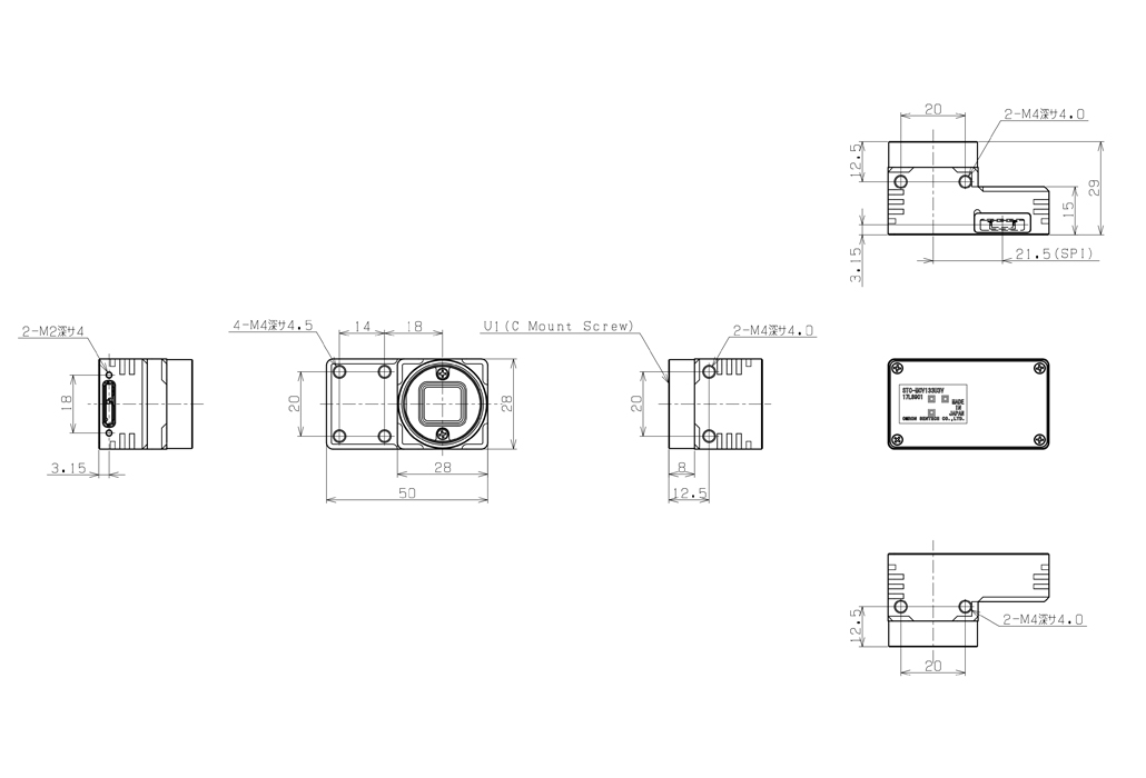 STC-MBV133U3V-SP Dimensions Drawings