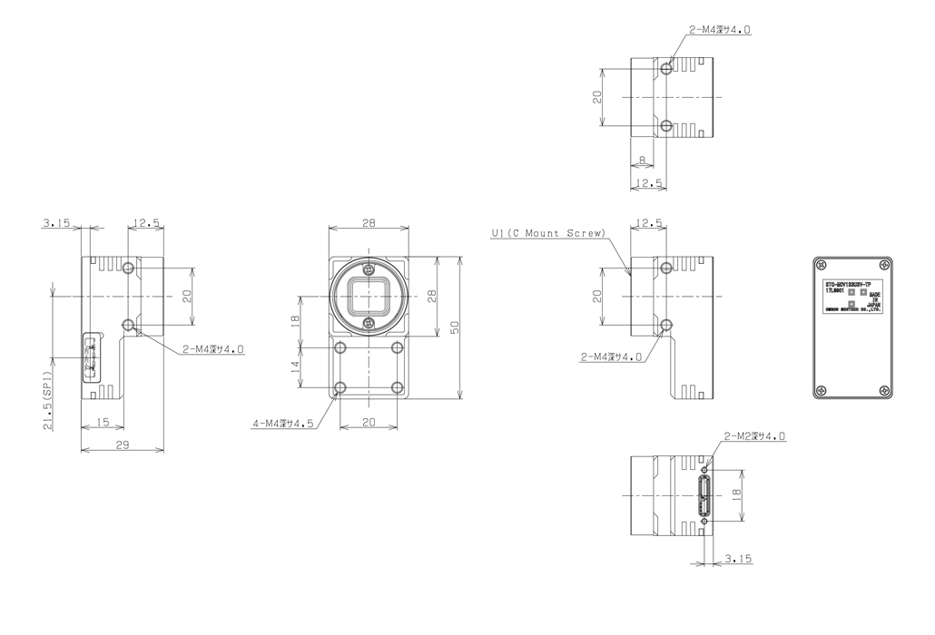 STC-MBV133U3V-TP Dimensions Drawings