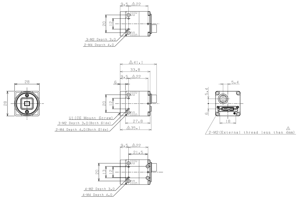 STC-MCE132U3V Dimensions Drawings