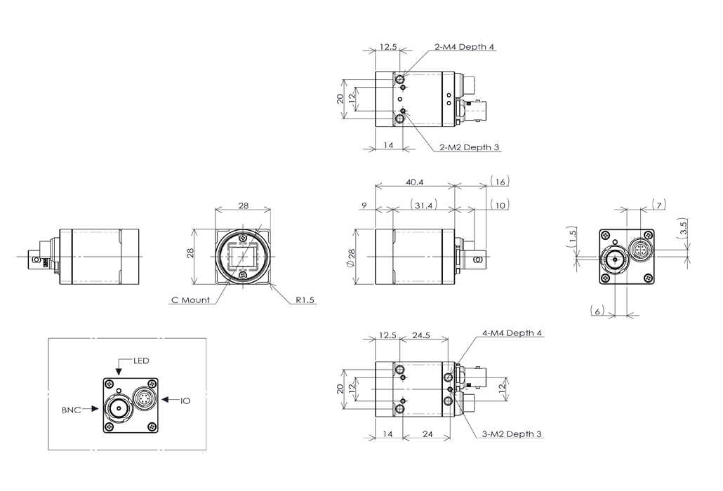 STC-MCS502CXP6 Dimensions Drawings