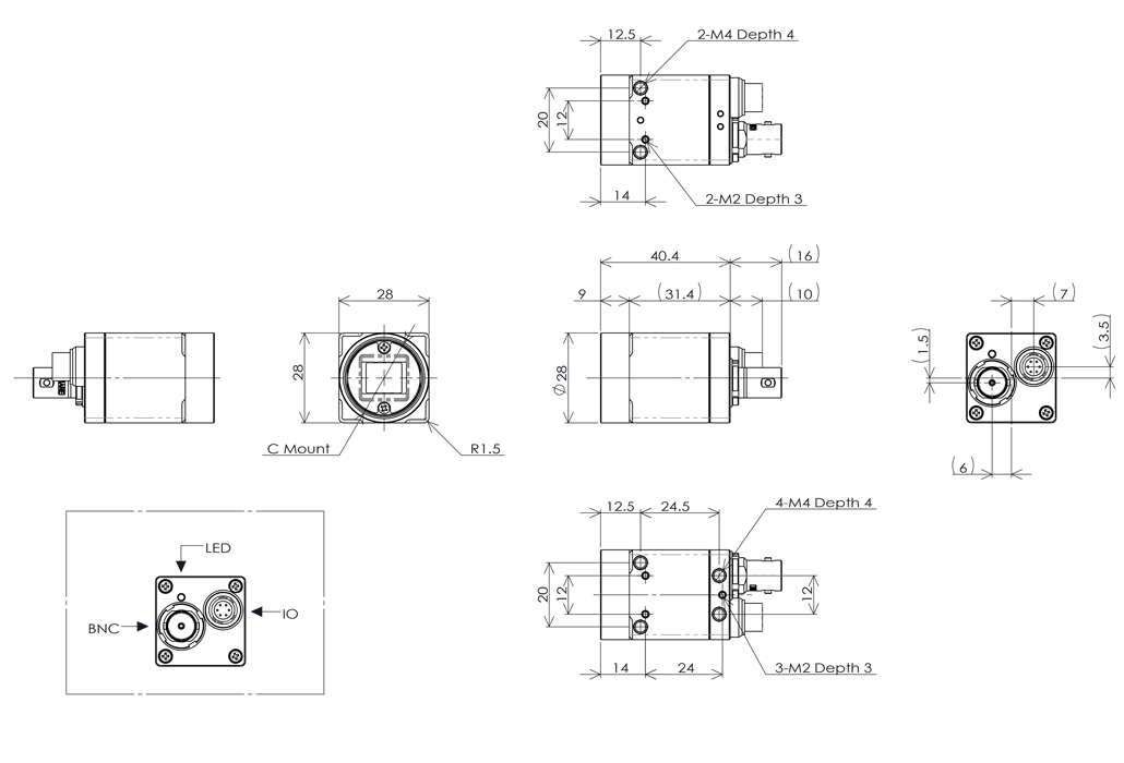 STC-MCS800CXP6 Dimensions Drawings