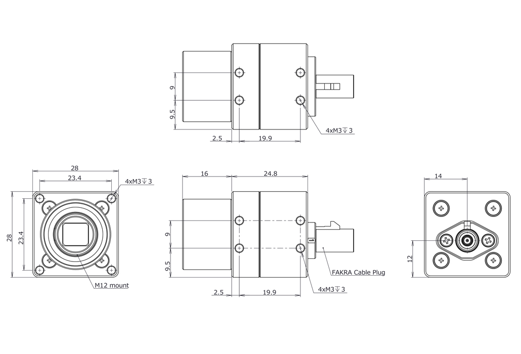 STC-RCS502GV2CF-W Dimensions Drawings