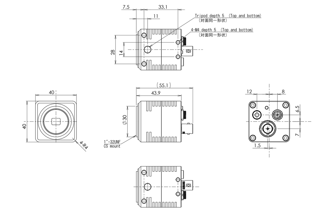 STC-HD213SDIN-CS Dimensions Drawings