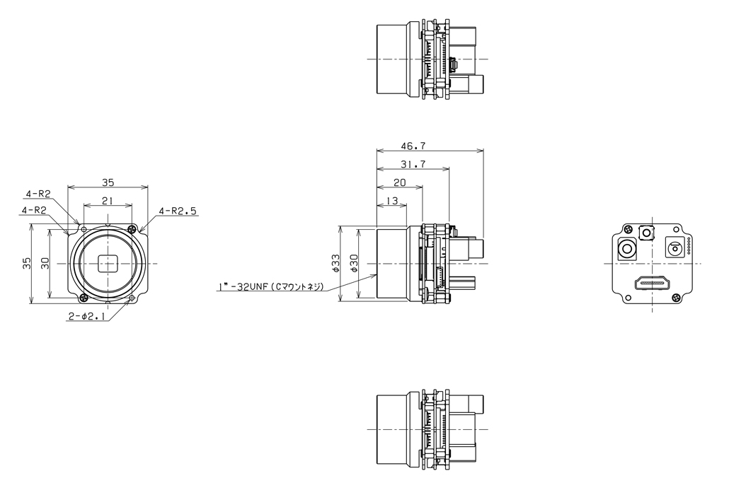 STC-HD93DV-B Dimensions Drawings