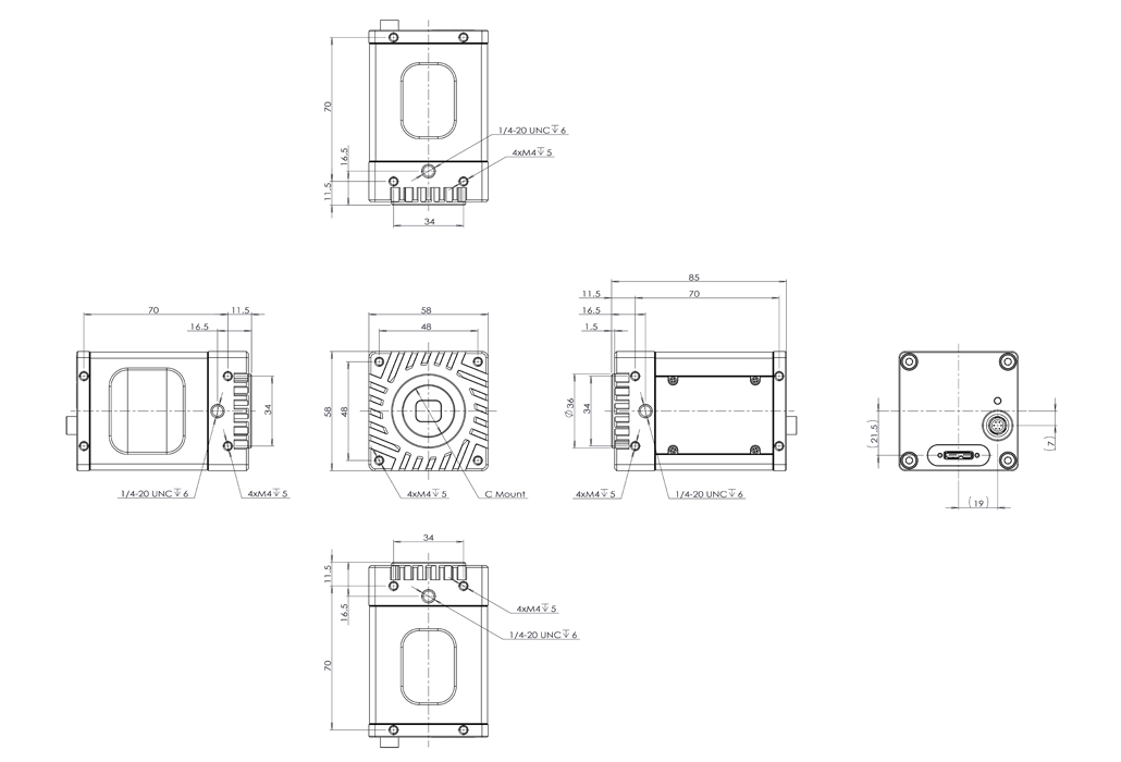 STC-LBS132U3V-SWIR Dimensions Drawings