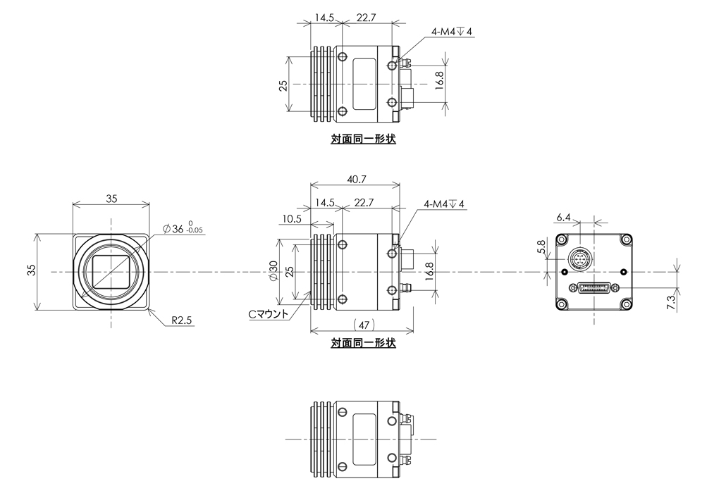 STC-SBS132PCL-SWIRU Dimensions Drawings