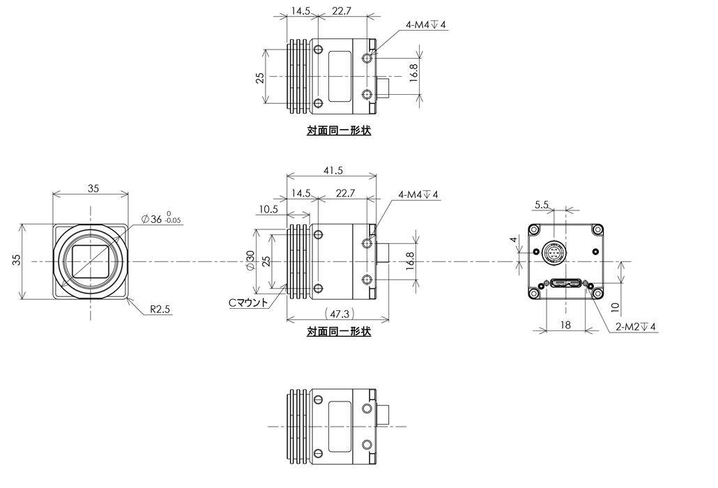 STC-SBS132U3V-SWIRU Dimensions Drawings