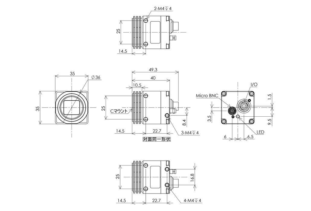 STC-SBS34CXP121-SWIRU Dimensions Drawings