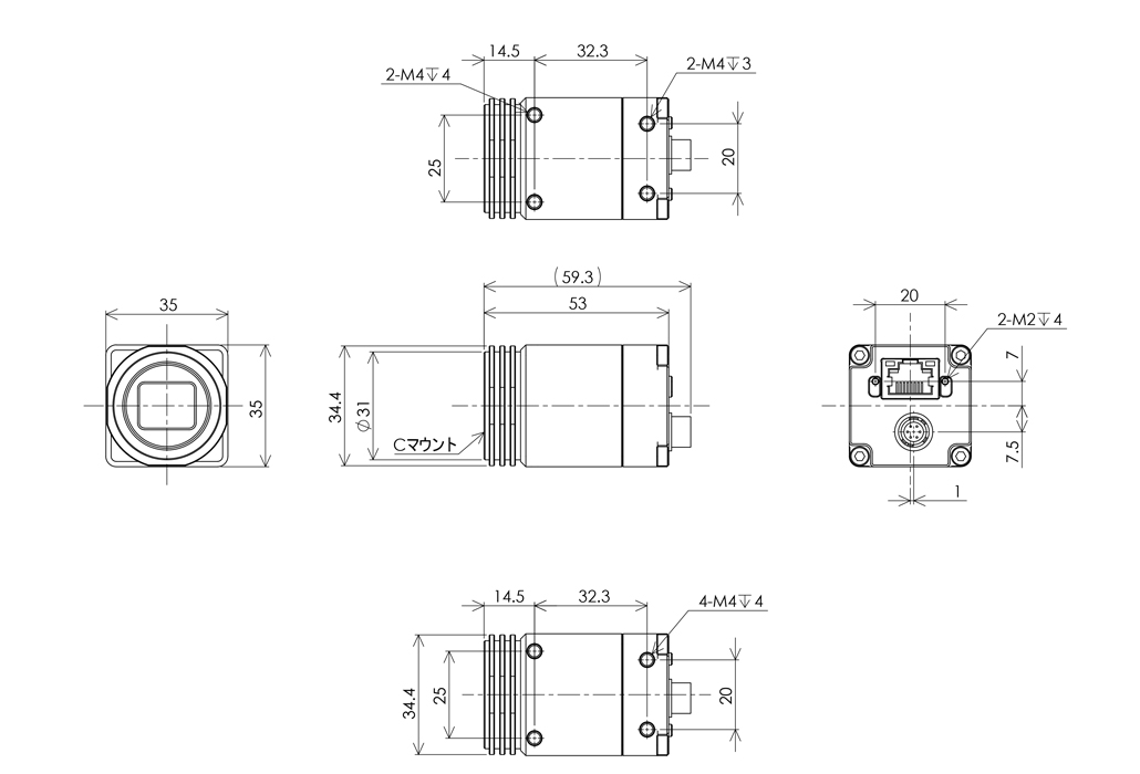 STC-SBS34POE-SWIRU Dimensions Drawings